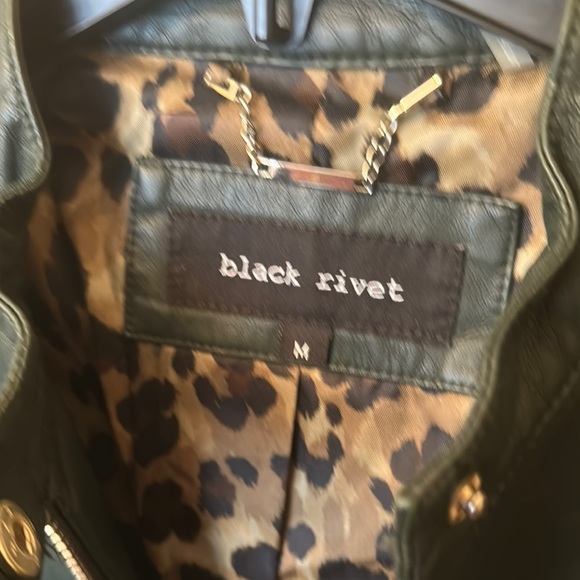 Black Rivet Women’s Faux Green Leather Moto Jacket - Picture 4 of 13